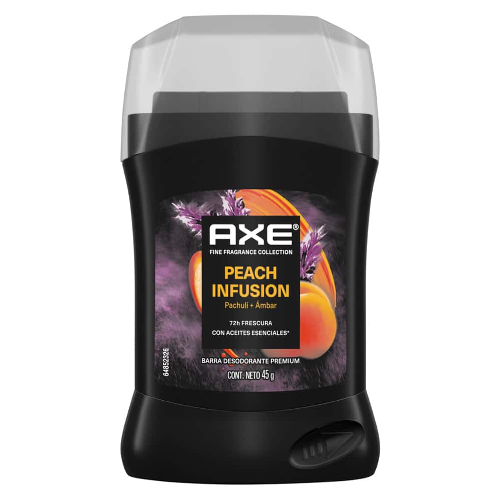 DESODORANTE AXE MEN PEACH INFUSION STICK PACHULÍ + AMBAR 45GR