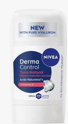DESODORANTE NIVEA FEM DERMA CTRL TONO NATURAL BARRA 50ML/54GR